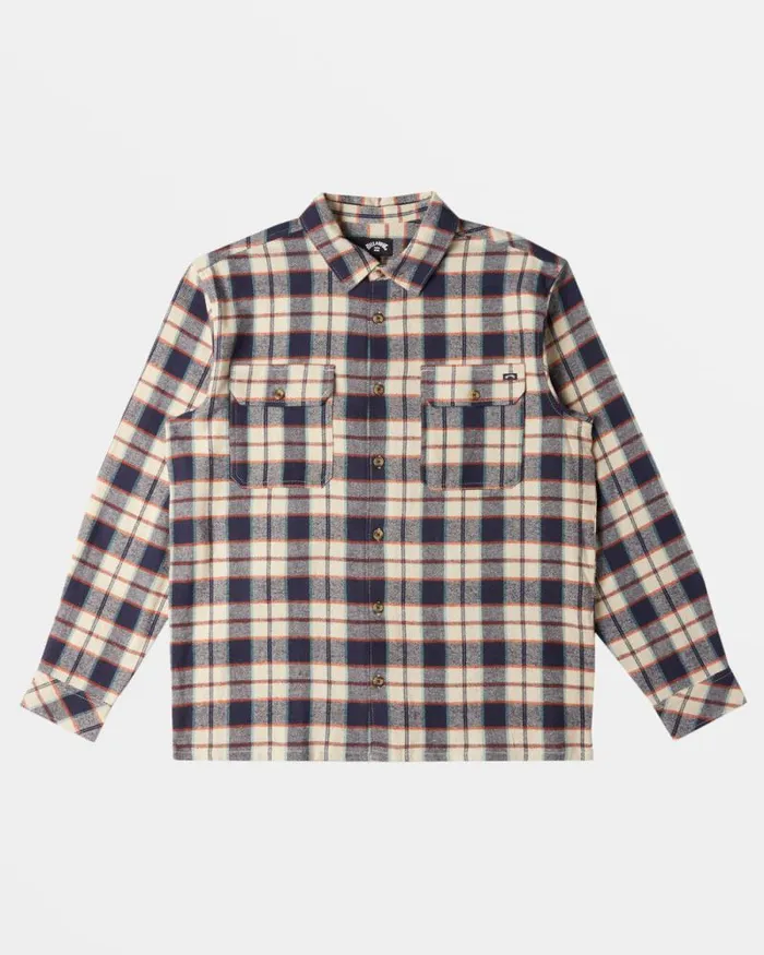 Billabong Shirts Offshore Long Sleeve Flannel Shirt Dusty Navy 8211 Men