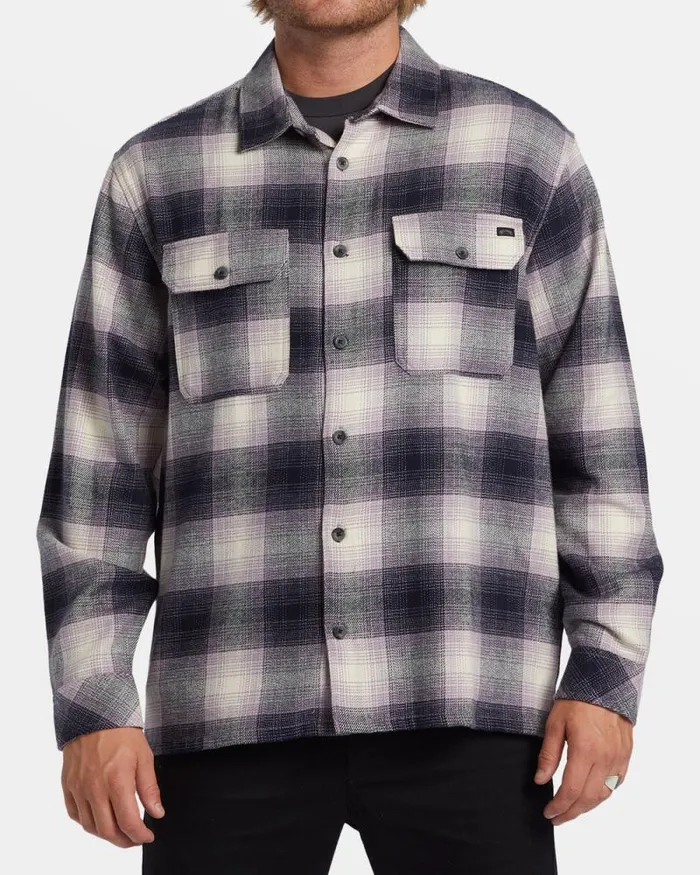 Billabong Shirts Offshore Long Sleeve Flannel Shirt Purple Ash 8211 Men