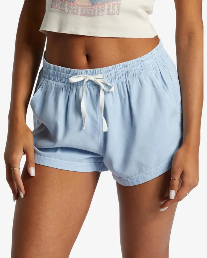Billabong Shorts Road Trippin Elastic Waist Shorts Washed Chambray 8211 Women Billabong Shorts Road Trippin Elastic Waist Shorts Washed Chambray 8211 Women