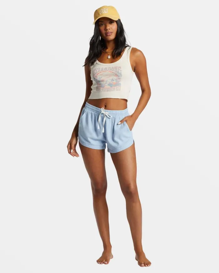 Billabong Shorts Road Trippin Elastic Waist Shorts Washed Chambray 8211 Women Billabong Shorts Road Trippin Elastic Waist Shorts Washed Chambray 8211 Women