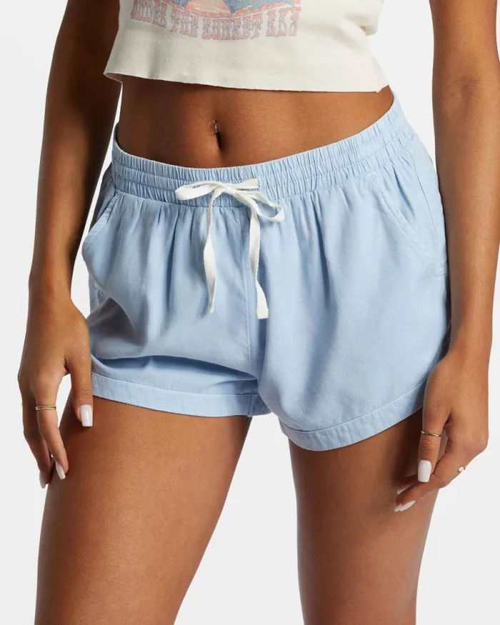 Billabong Shorts Road Trippin Elastic Waist Shorts Washed Chambray 8211 Women Billabong Shorts Road Trippin Elastic Waist Shorts Washed Chambray 8211 Women