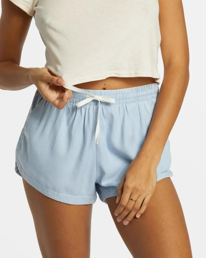 Billabong Shorts Road Trippin Elastic Waist Shorts Washed Chambray 8211 Women Billabong Shorts Road Trippin Elastic Waist Shorts Washed Chambray 8211 Women