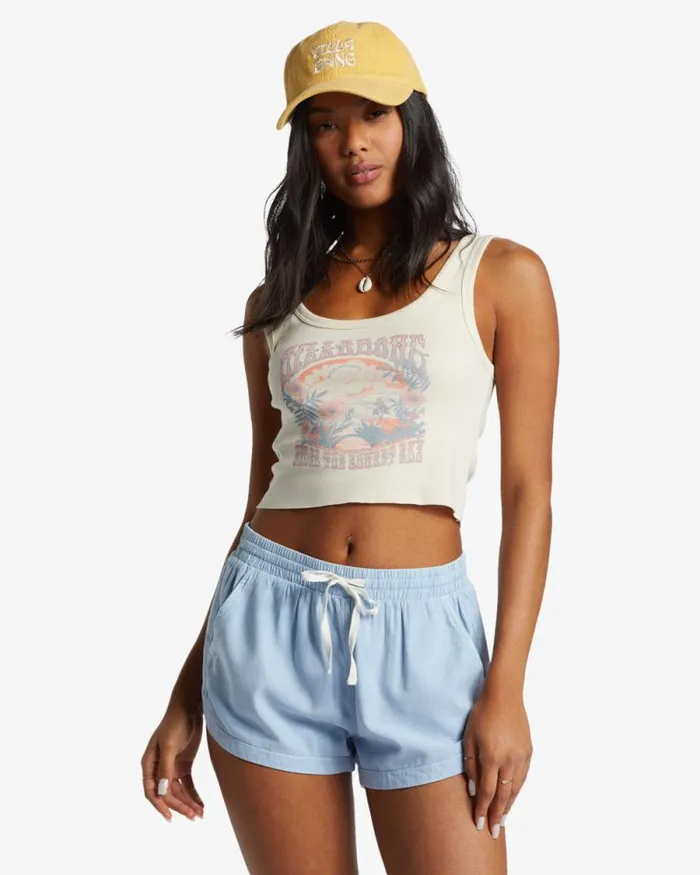 Billabong Shorts Road Trippin Elastic Waist Shorts Washed Chambray 8211 Women Billabong Shorts Road Trippin Elastic Waist Shorts Washed Chambray 8211 Women