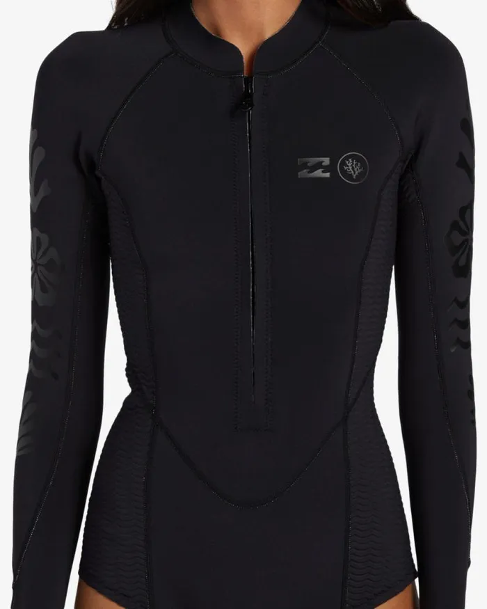Billabong Springsuits Coral Gardeners Lo Tide Long Sleeve Spring Wetsuit Black Coral 8211 Women