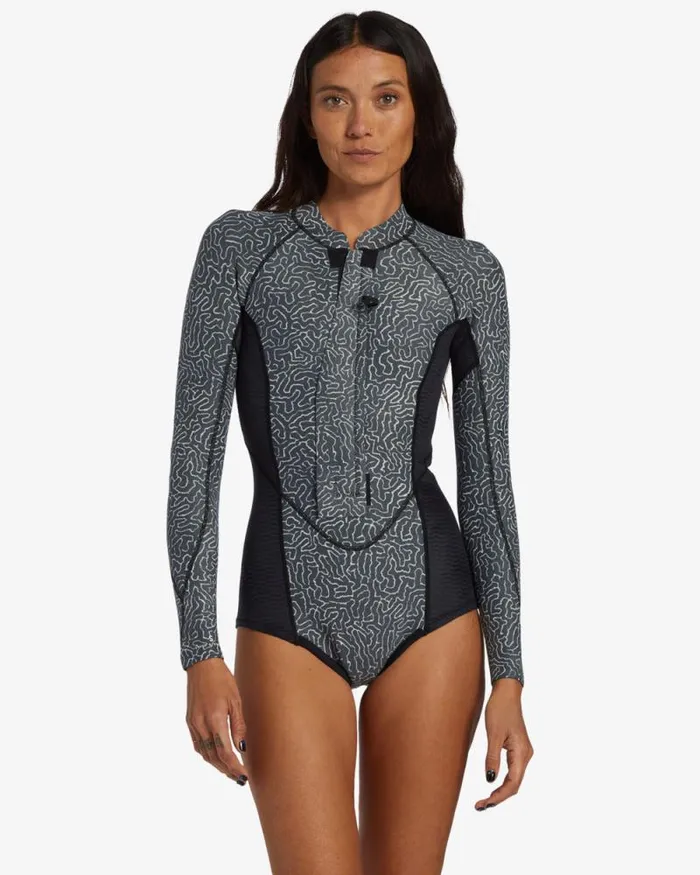 Billabong Springsuits Coral Gardeners Lo Tide Long Sleeve Spring Wetsuit Black Coral 8211 Women