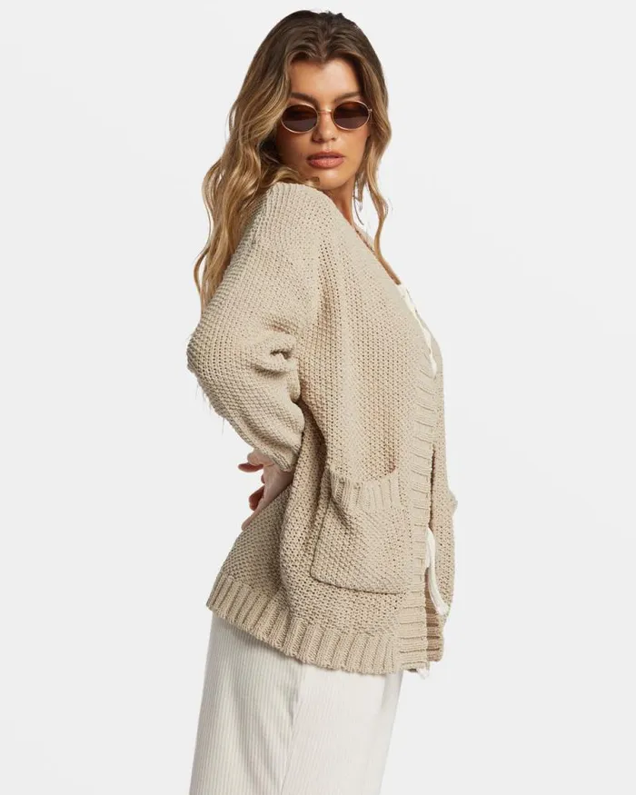 Billabong Sweaters Sea Side Cardigan Cobblestone 8211 Women Billabong Sweaters Sea Side Cardigan Cobblestone 8211 Women