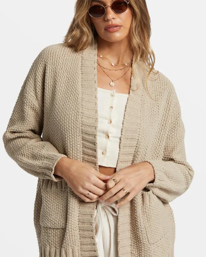 Billabong Sweaters Sea Side Cardigan Cobblestone 8211 Women Billabong Sweaters Sea Side Cardigan Cobblestone 8211 Women