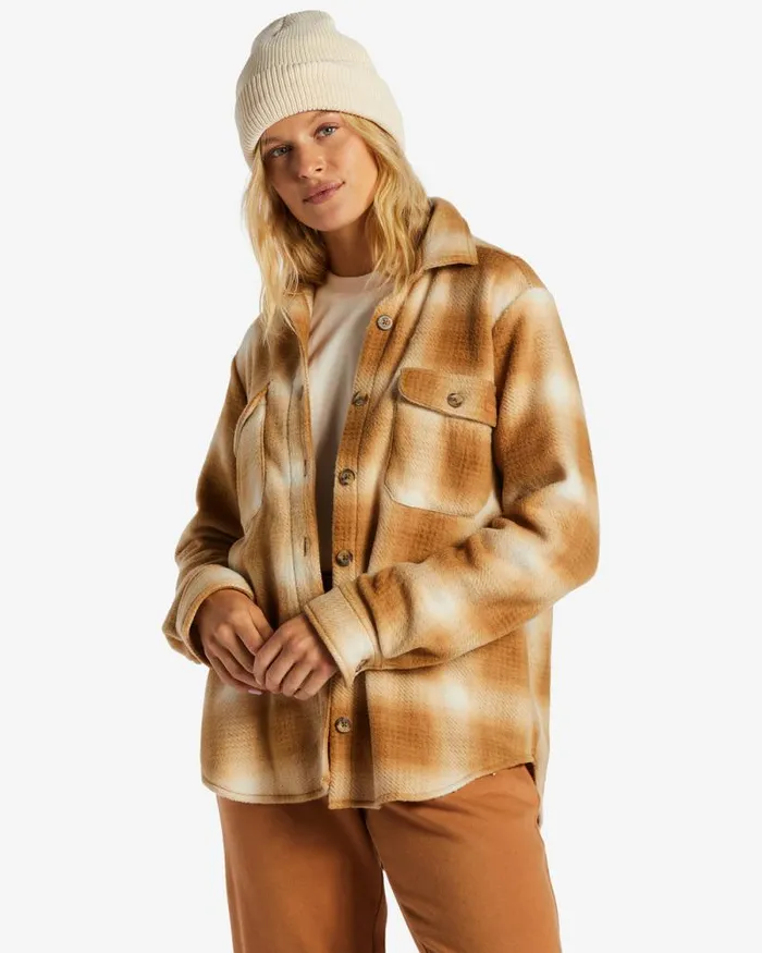 Billabong Sweatshirts and Fleece ADiv Forge Fleece Flannel Shacket Caramel 8211 Women Billabong Sweatshirts and Fleece ADiv Forge Fleece Flannel Shacket Caramel 8211 Women