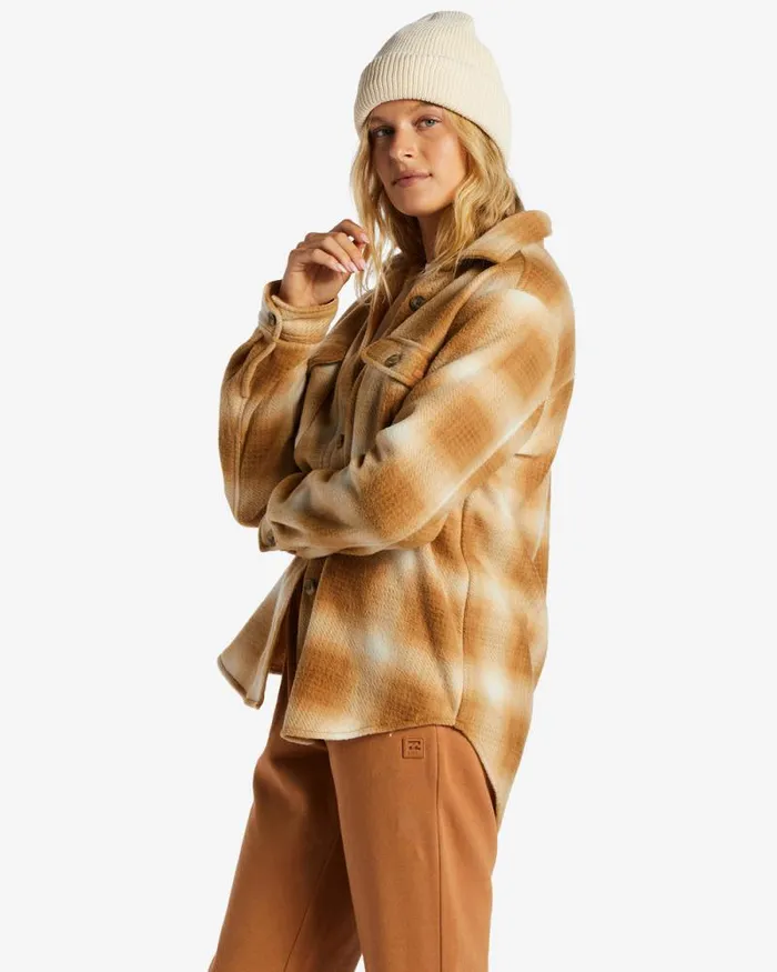 Billabong Sweatshirts and Fleece ADiv Forge Fleece Flannel Shacket Caramel 8211 Women Billabong Sweatshirts and Fleece ADiv Forge Fleece Flannel Shacket Caramel 8211 Women