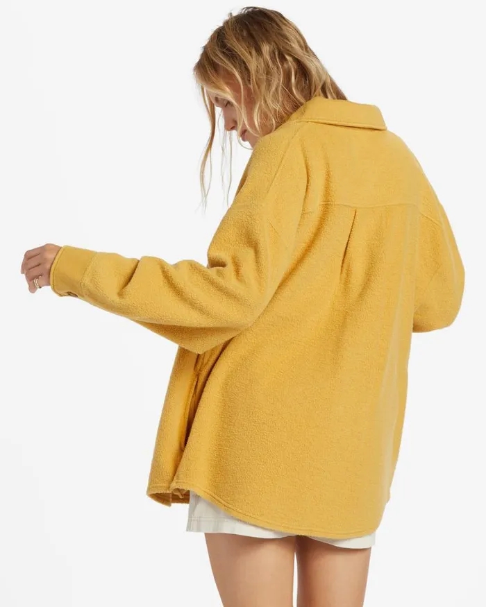 Billabong Sweatshirts and Fleece Anytime Shacket Oversized ButtonThrough Jacket Wild Honey 8211 Women