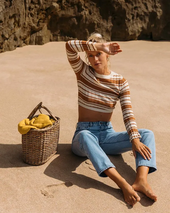 Billabong Sweatshirts and Fleece Clare Crew Neck Sweater Sandalwood 8211 Women