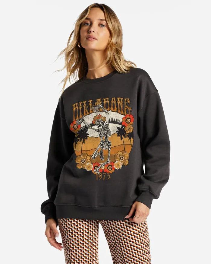 Billabong Sweatshirts and Fleece Energy And Wisdom Sweatshirt Off Black 8211 Women