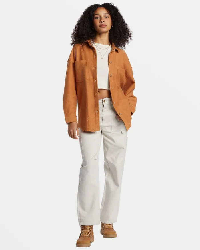 Billabong Sweatshirts and Fleece Everytime Oversized Shacket Sandalwood 8211 Women Billabong Sweatshirts and Fleece Everytime Oversized Shacket Sandalwood 8211 Women