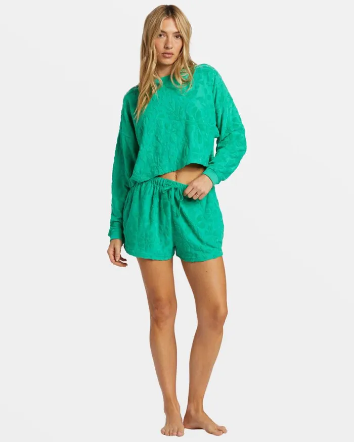 Billabong Sweatshirts and Fleece Loosen Up Crew Neck Sweatshirt Tropical Green 8211 Women Billabong Sweatshirts and Fleece Loosen Up Crew Neck Sweatshirt Tropical Green 8211 Women