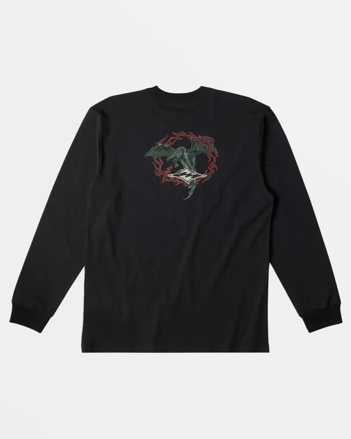 Billabong TShirts Dragon Long Sleeve Tshirt Washed Black 8211 Men