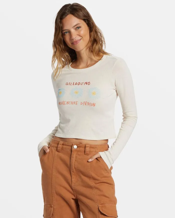 Billabong Tops Cabin Mate Long Sleeve Tshirt White Cap 8211 Women Billabong Tops Cabin Mate Long Sleeve Tshirt White Cap 8211 Women