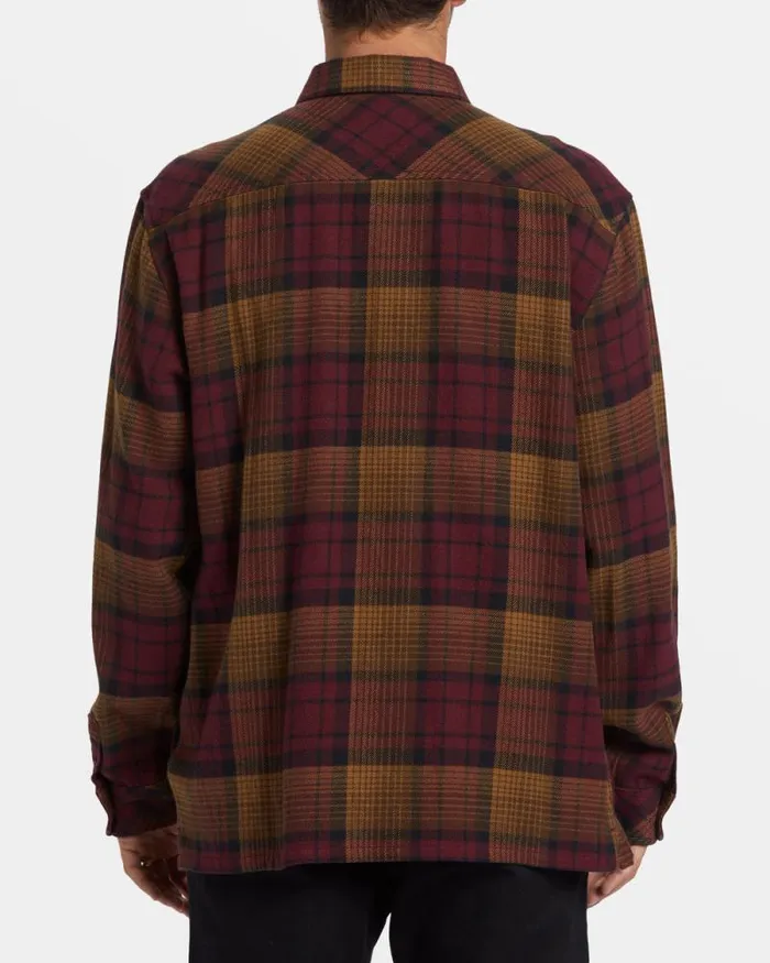 Billabong Wave Washed Essentials Offshore Long Sleeve Flannel Shirt Port 8211 Men Billabong Wave Washed Essentials Offshore Long Sleeve Flannel Shirt Port 8211 Men