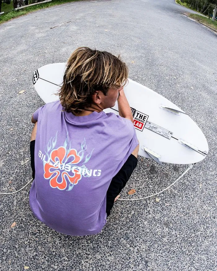 Billabong Wave Washed Essentials Paradise Burning OG Short Sleeve Wave Washed TShirt Washed Violet 8211 Men