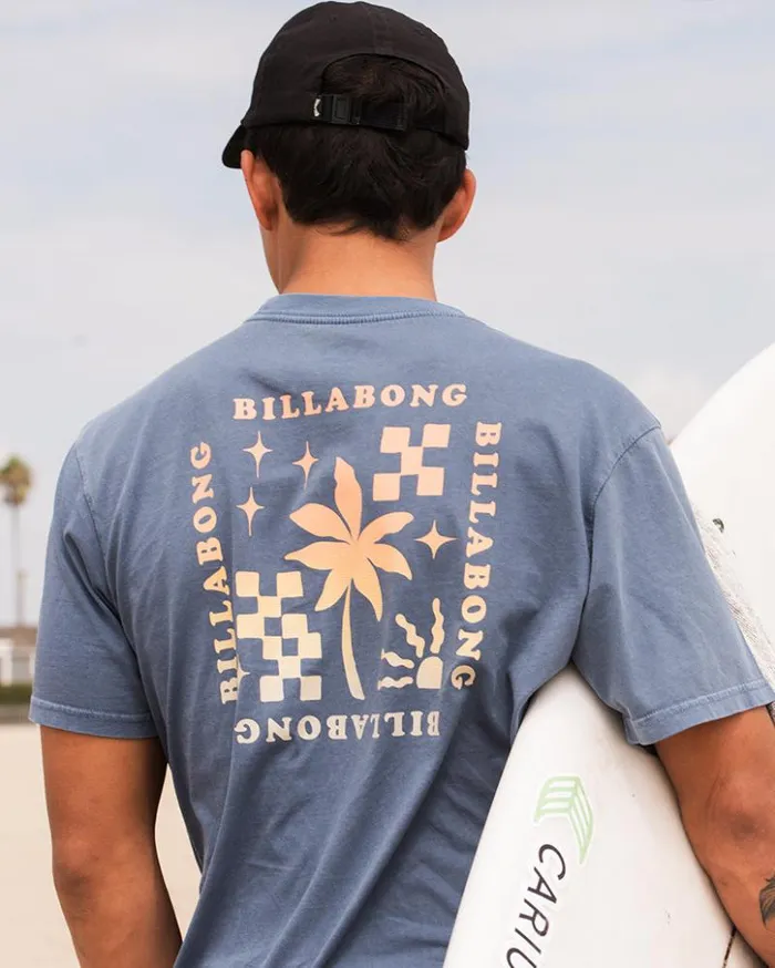 Billabong Wave Washed Essentials Vacay TShirt Slate Blue 8211 Men