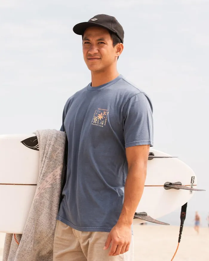 Billabong Wave Washed Essentials Vacay TShirt Slate Blue 8211 Men