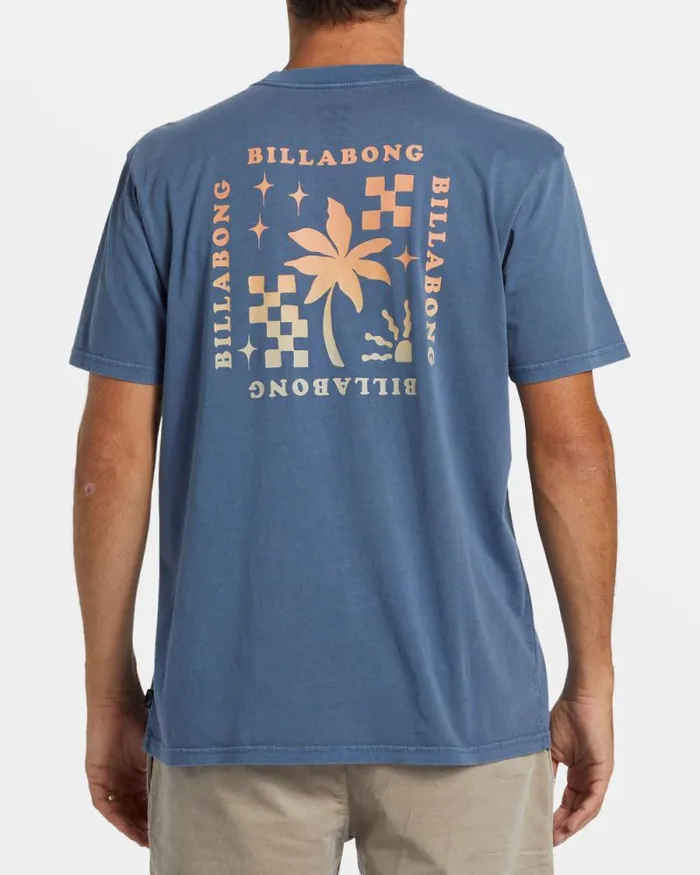 Billabong Wave Washed Essentials Vacay TShirt Slate Blue 8211 Men