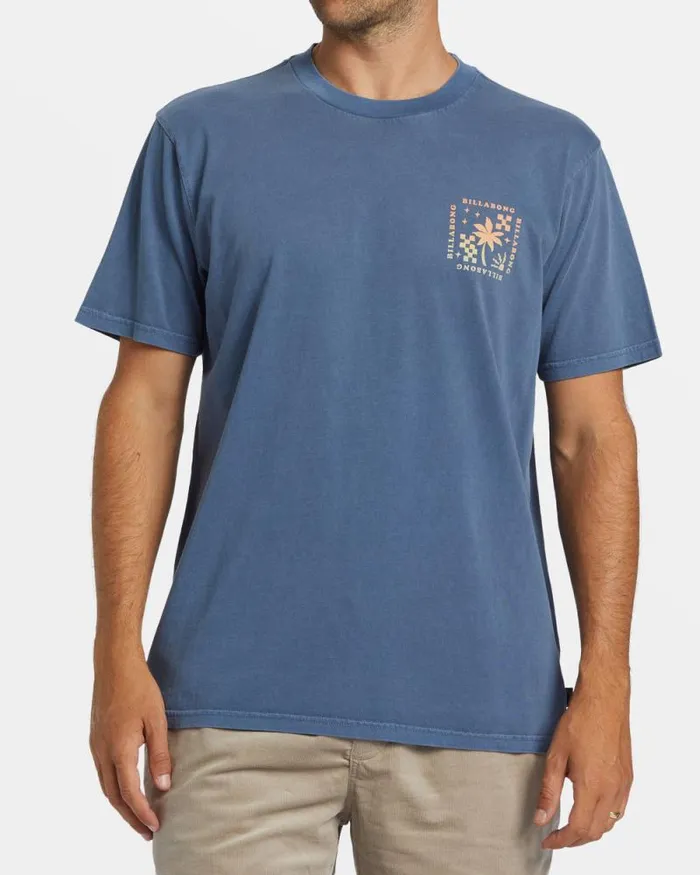 Billabong Wave Washed Essentials Vacay TShirt Slate Blue 8211 Men