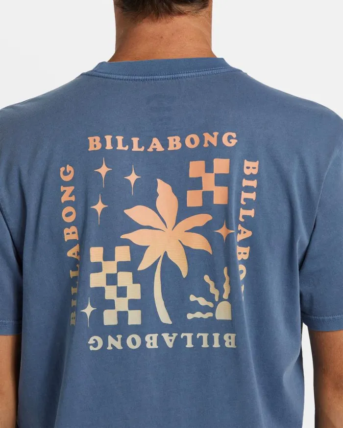 Billabong Wave Washed Essentials Vacay TShirt Slate Blue 8211 Men