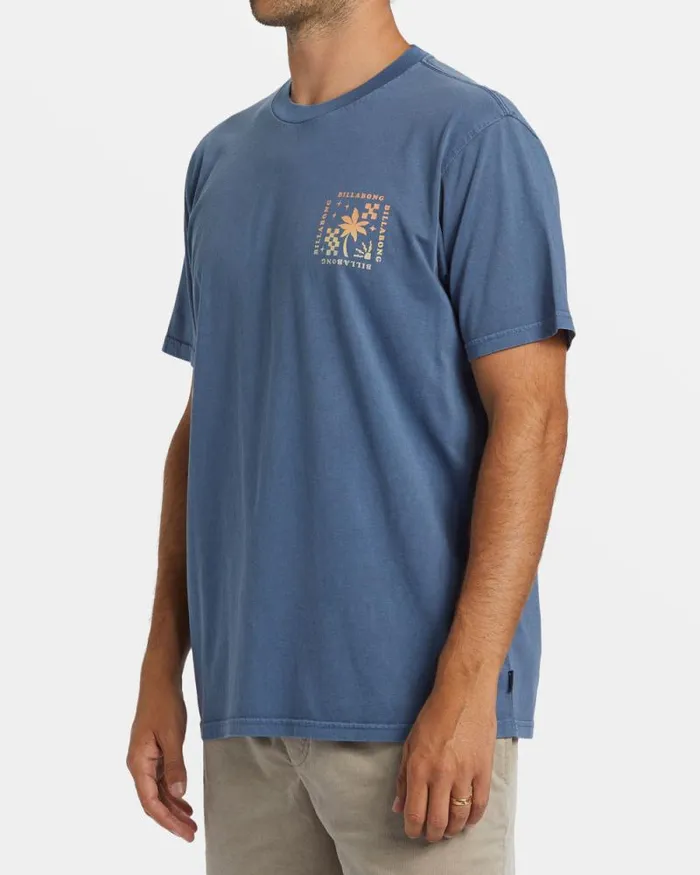 Billabong Wave Washed Essentials Vacay TShirt Slate Blue 8211 Men