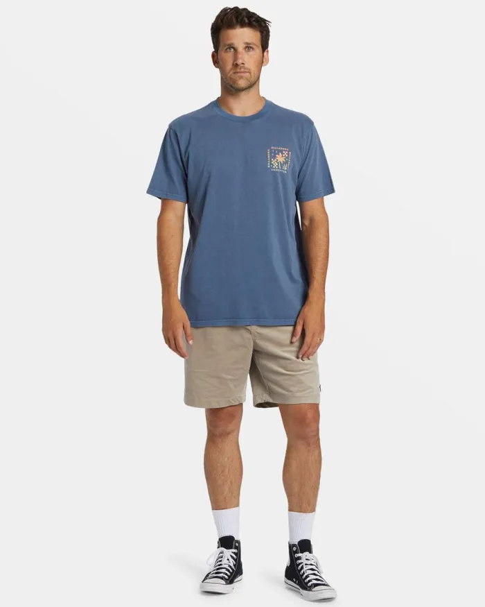 Billabong Wave Washed Essentials Vacay TShirt Slate Blue 8211 Men