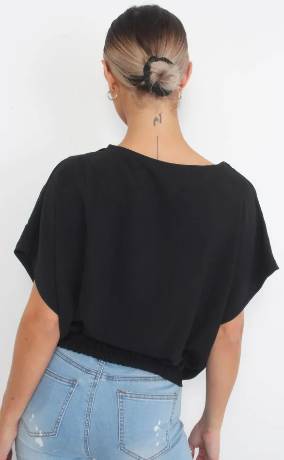 Black Button Oversized Batwing Top Women Missfiga Tops Black Button Oversized Batwing Top Women Missfiga Tops