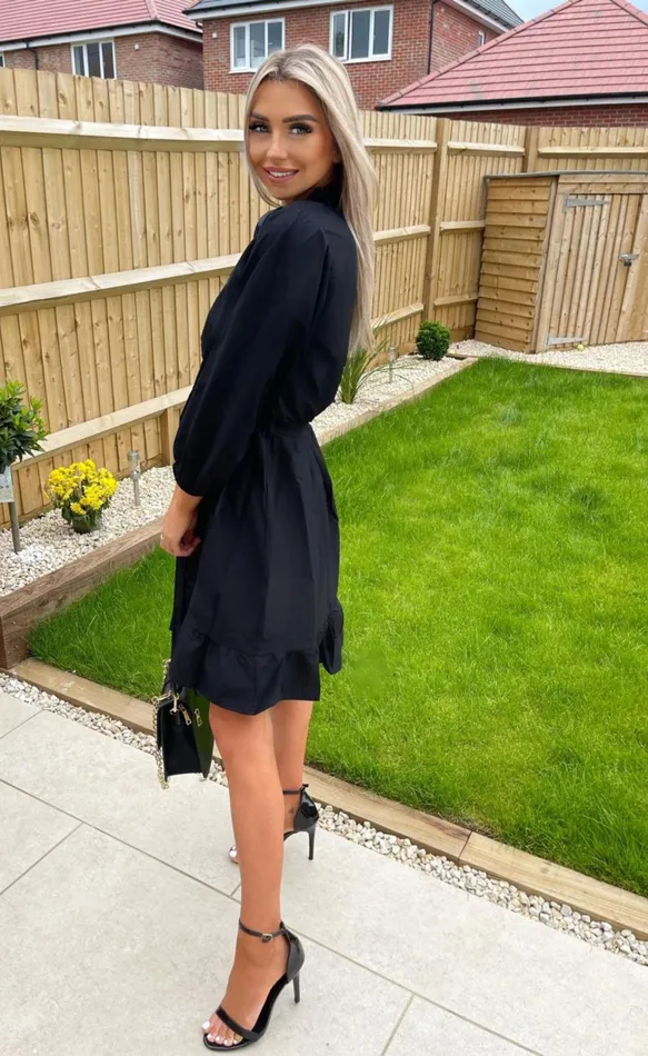 Black Molly High Neck Tie Waist Skater Dress Women Missfiga Skater Dresses Black Molly High Neck Tie Waist Skater Dress Women Missfiga Skater Dresses