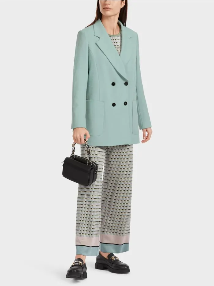 Blazer Damen Marc Cain Blazer Im CrinkleLook Dark Sky Blue