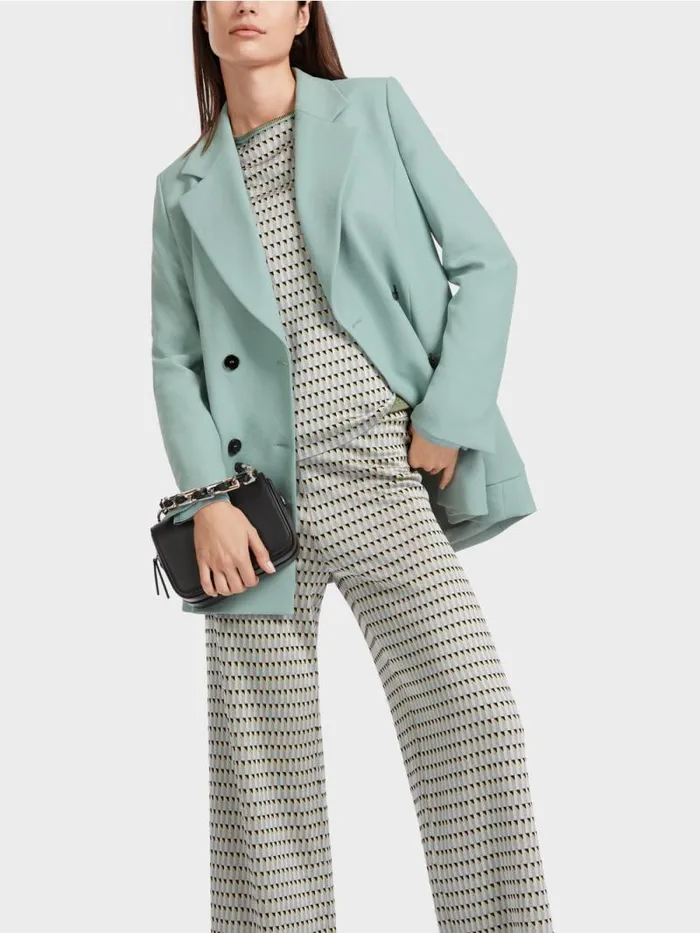 Blazer Damen Marc Cain Blazer Im CrinkleLook Dark Sky Blue