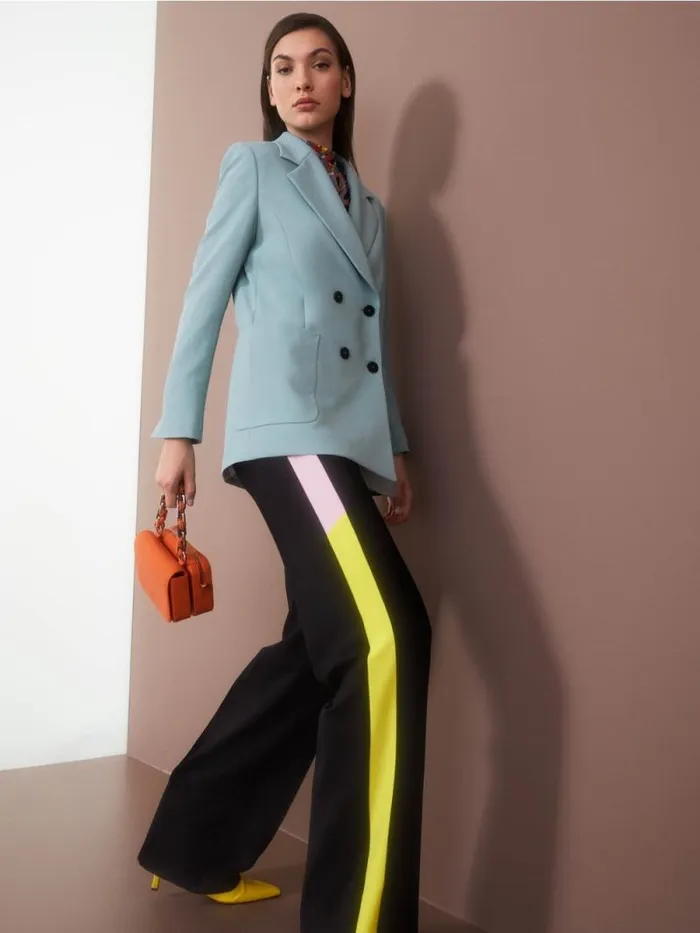 Blazer Damen Marc Cain Blazer Im CrinkleLook Dark Sky Blue