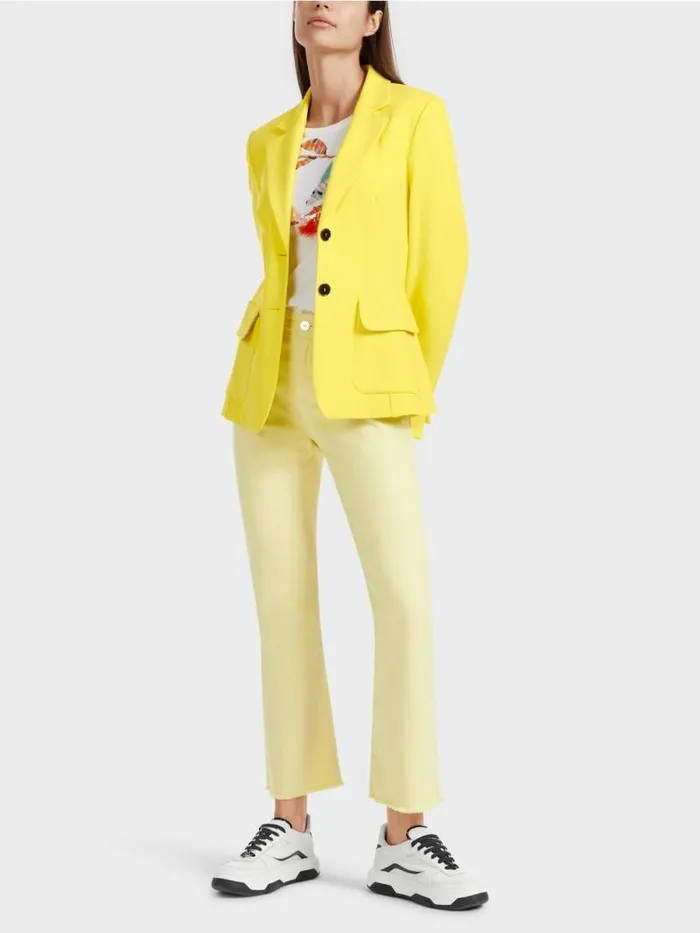 Blazer Damen Marc Cain Blazer Mit Wiener Nhten Soft Lemon