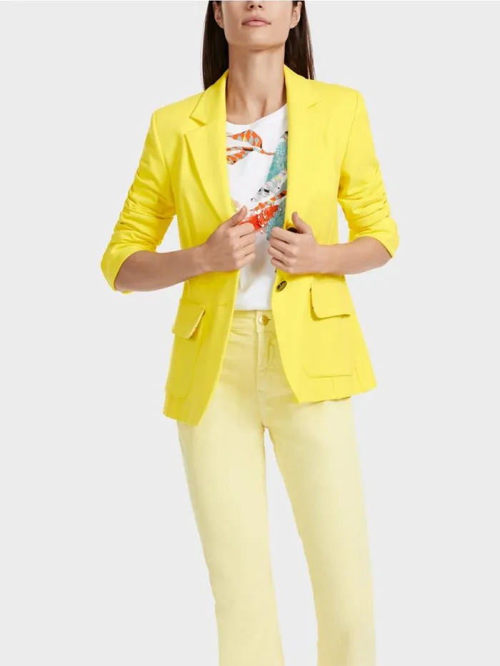 Blazer Damen Marc Cain Blazer Mit Wiener Nhten Soft Lemon