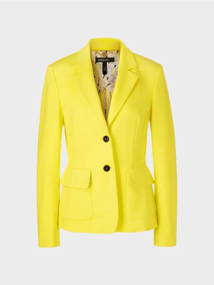 Blazer Damen Marc Cain Blazer Mit Wiener Nhten Soft Lemon
