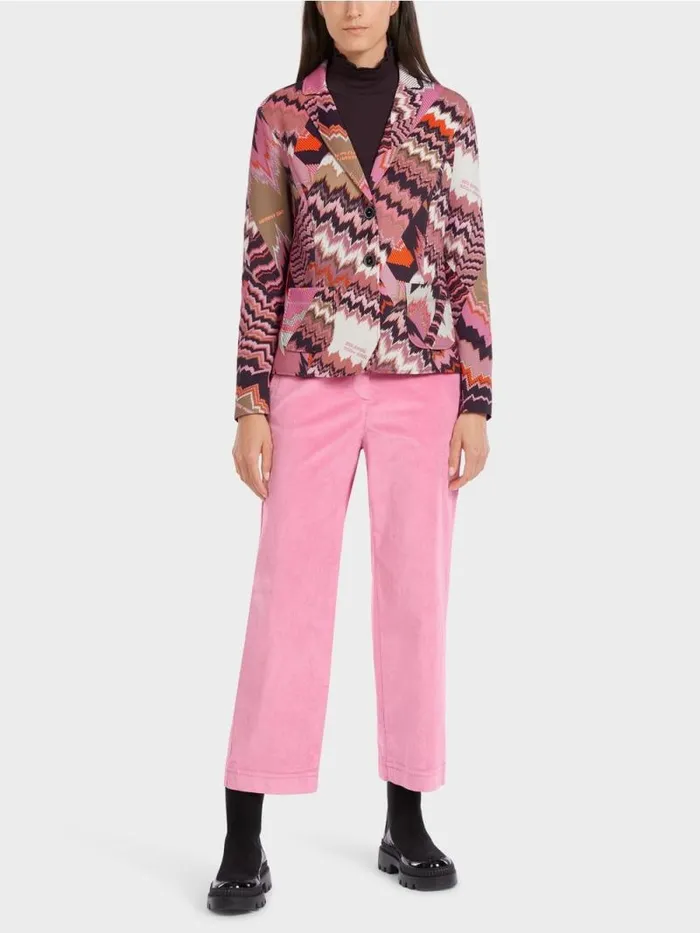 Blazer Damen Marc Cain Bunt Bedruckter Blazer Bright Orchid