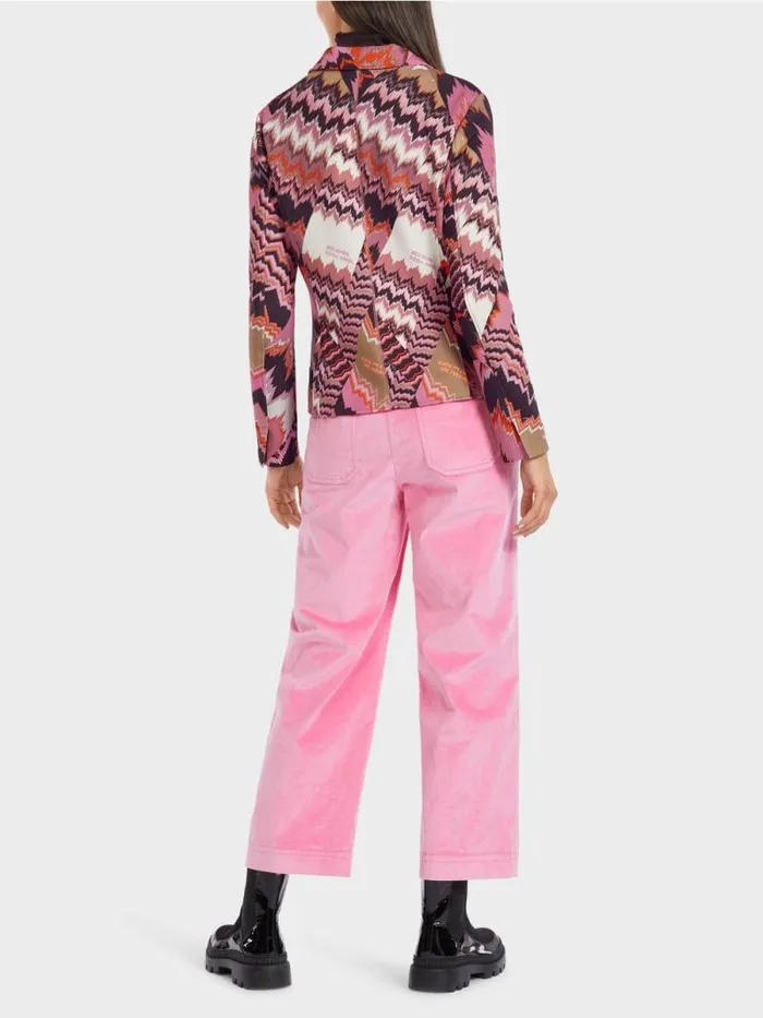 Blazer Damen Marc Cain Bunt Bedruckter Blazer Bright Orchid