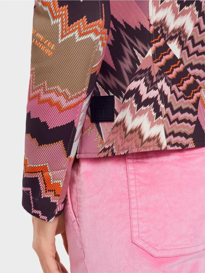 Blazer Damen Marc Cain Bunt Bedruckter Blazer Bright Orchid
