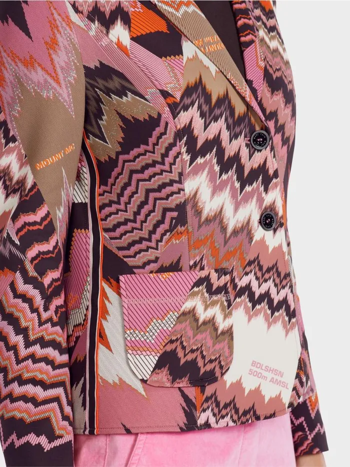 Blazer Damen Marc Cain Bunt Bedruckter Blazer Bright Orchid