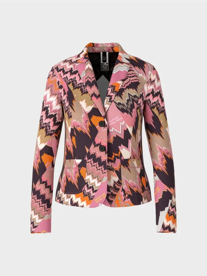 Blazer Damen Marc Cain Bunt Bedruckter Blazer Bright Orchid