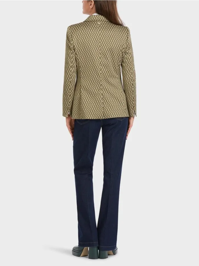 Blazer Damen Marc Cain Zweireihiger Blazer Mit Webdessin Orient Green