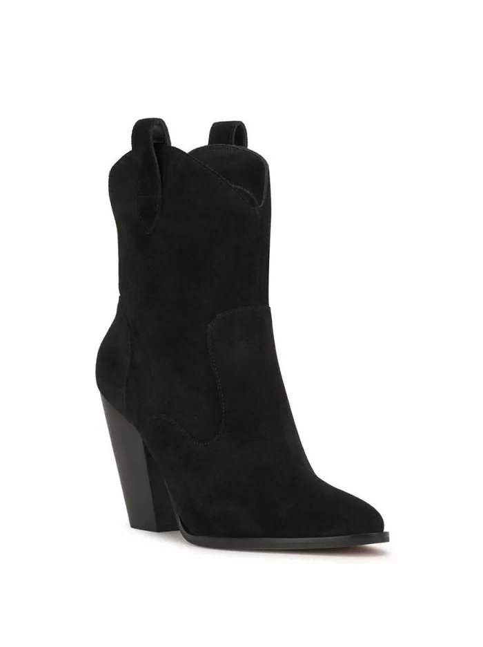 Boots and Booties Shoes Jessica Simpson Cissely Western Bootie In Black Suede