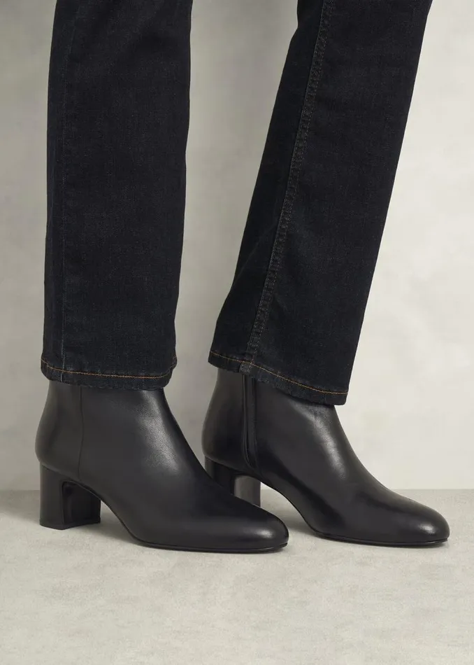 Boots Women HOBBS Rochelle Leather Ankle Boots Black