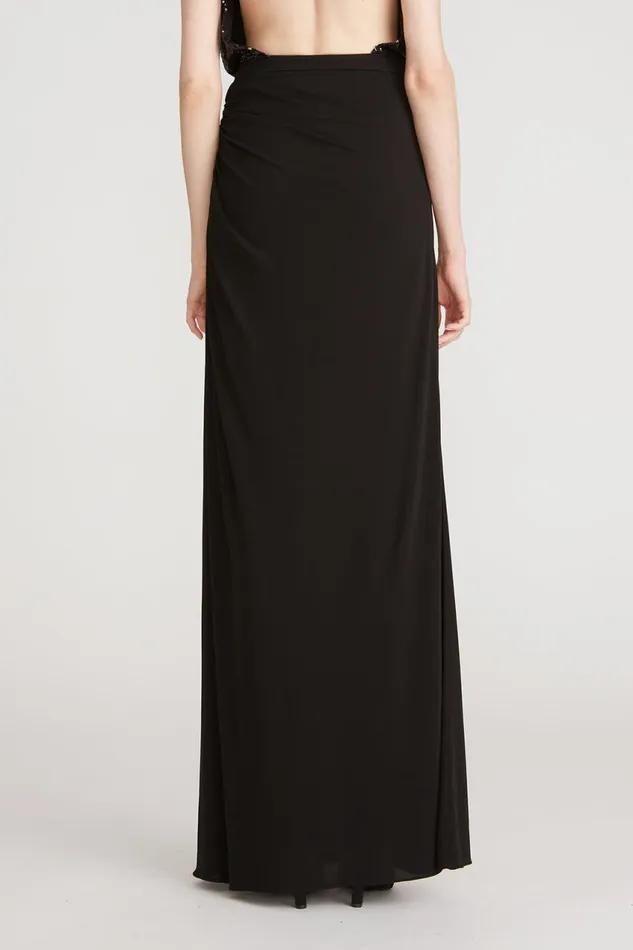 Bottoms Women Halston Callen Matte Jersey Skirt Black