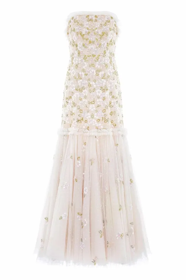 Brianna Strapless Gown Champagne Women Needle and Thread Dresses