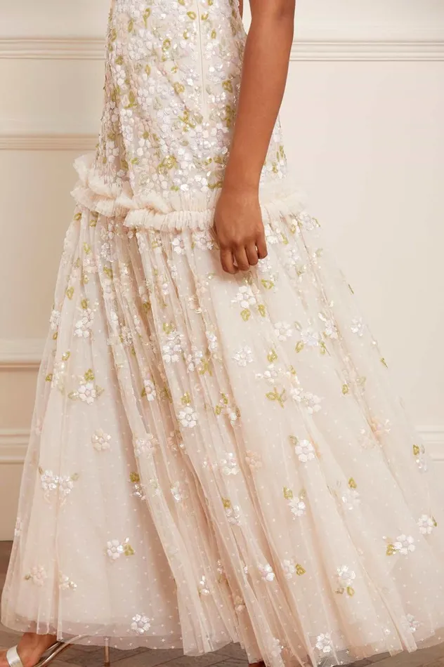 Brianna Strapless Gown Champagne Women Needle and Thread Dresses