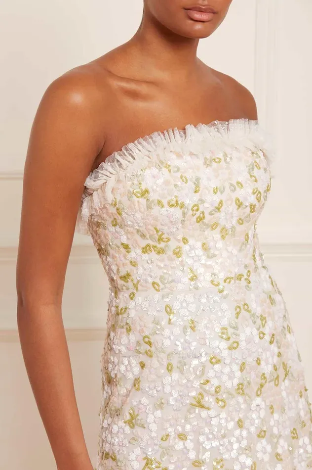 Brianna Strapless Gown Champagne Women Needle and Thread Dresses