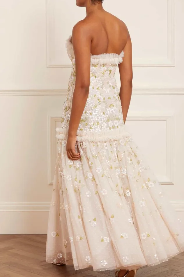 Brianna Strapless Gown Champagne Women Needle and Thread Dresses
